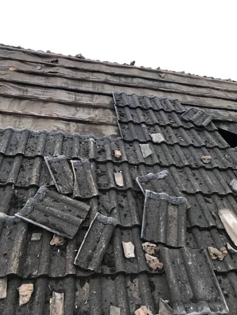 Broken Tiles in Need of Roof Repairs by Rushtons Roofing